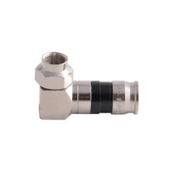 Universal compression connector, right angle, RG11 cable
